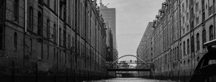 Schwarz-weiß Hamburg Speicherstadt